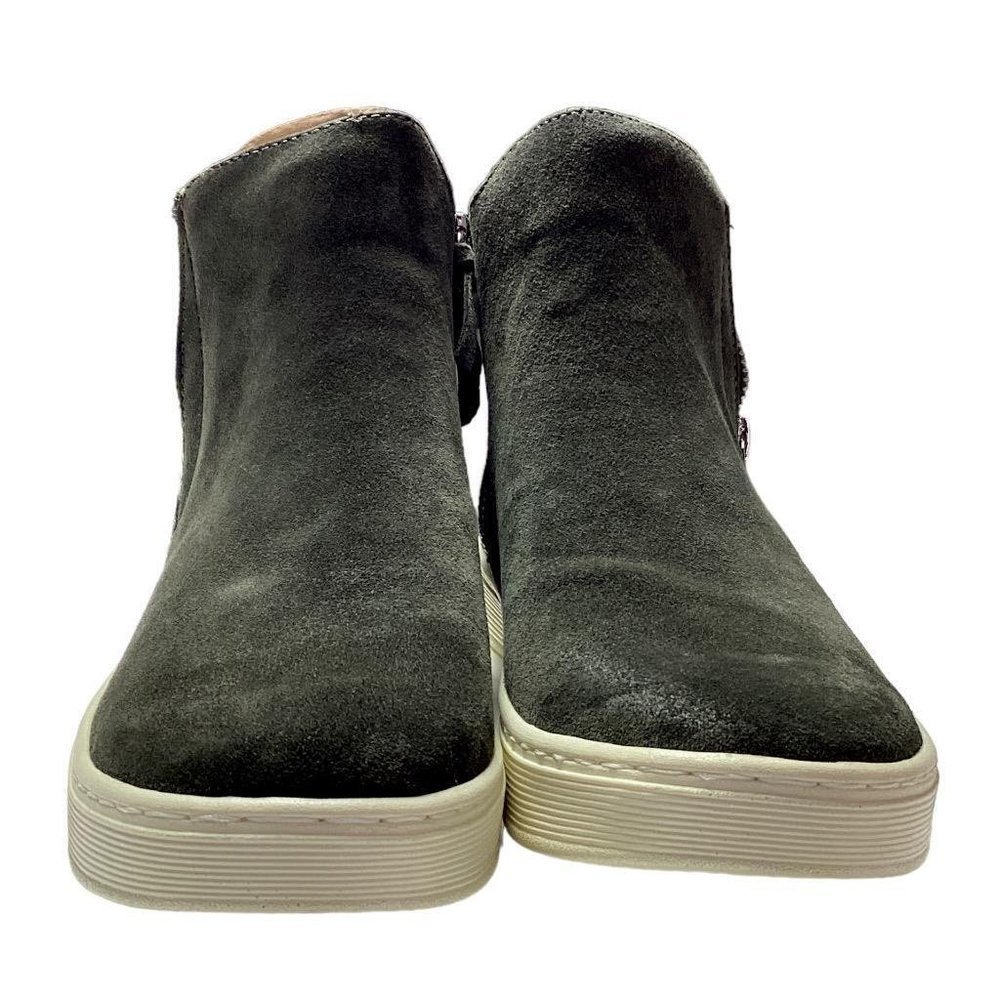 Sofft Britton Zip Womens 8 39 Suede Hightop Sneakers Shoes Olive Green NEW